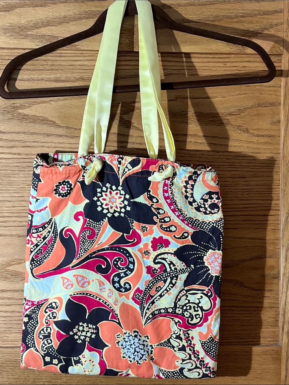 Old Navy Floral Tote in Coral, Navy & Light Yellow